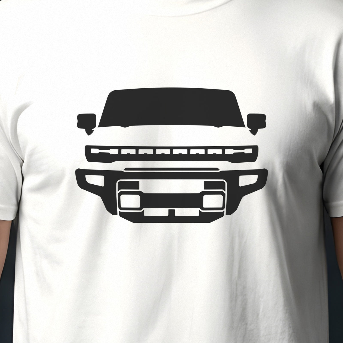 GMC Hummer EV 2022-2026 front view silhouette print close-up