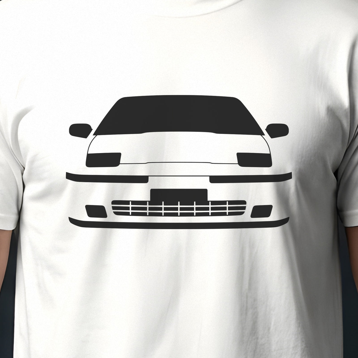 Toyota Supra 1986-1992 front view silhouette print close-up