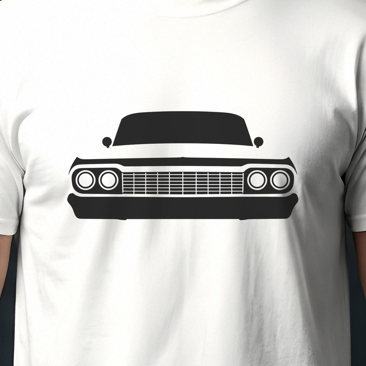 Chevrolet Impala 1958-1964 front view silhouette print close-up