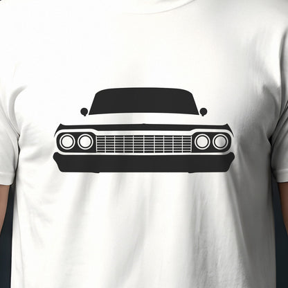 Chevrolet Impala 1958-1964 front view silhouette print close-up