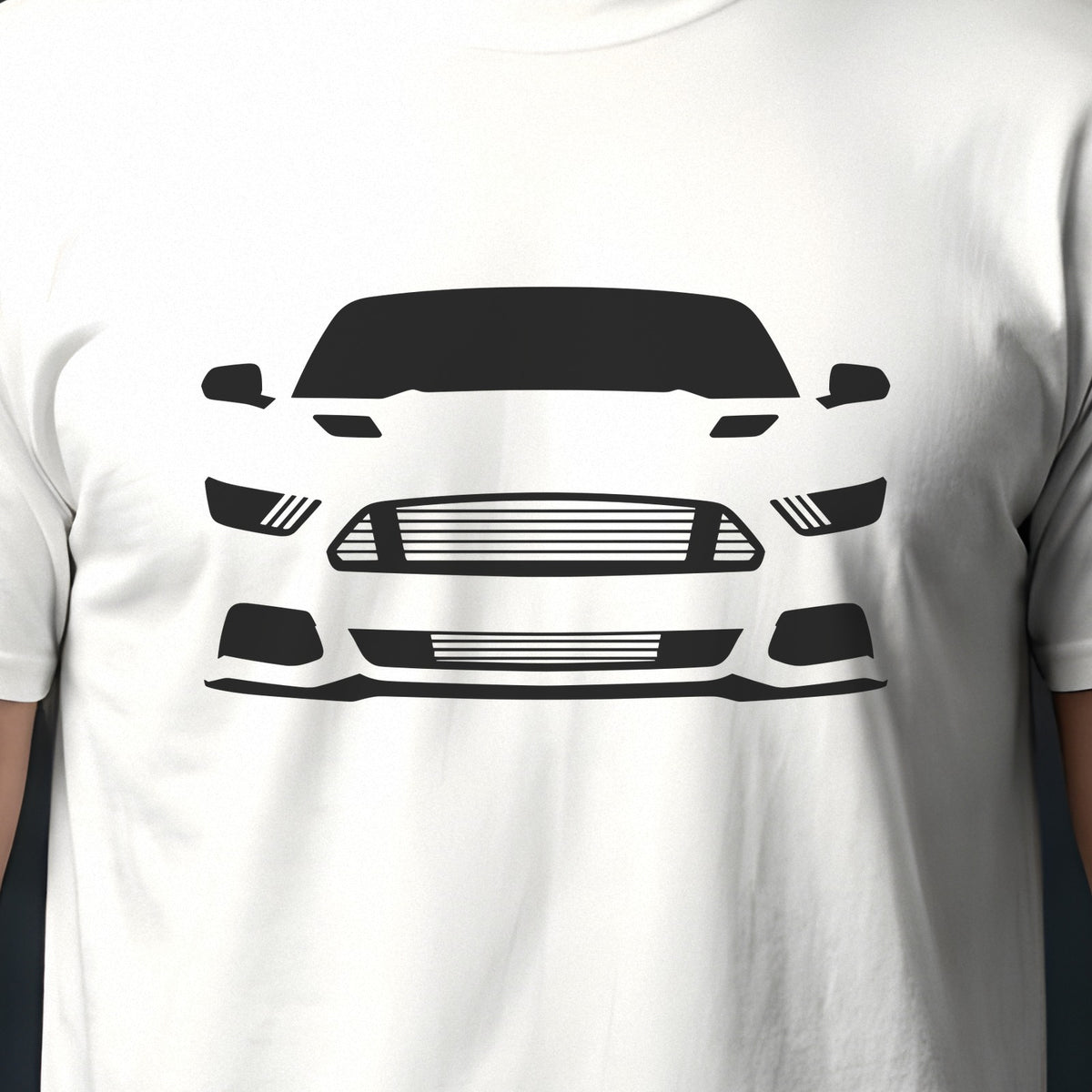 Ford Mustang 2015-2017 front view silhouette print close-up