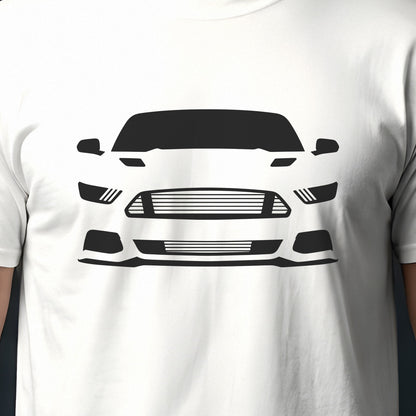 Ford Mustang 2015-2017 front view silhouette print close-up