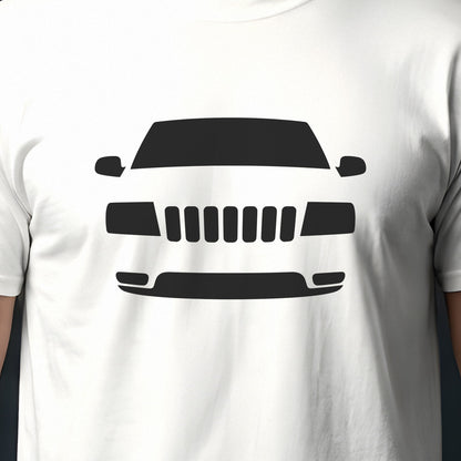 Jeep Grand Cherokee 1999-2004 front view silhouette print close-up