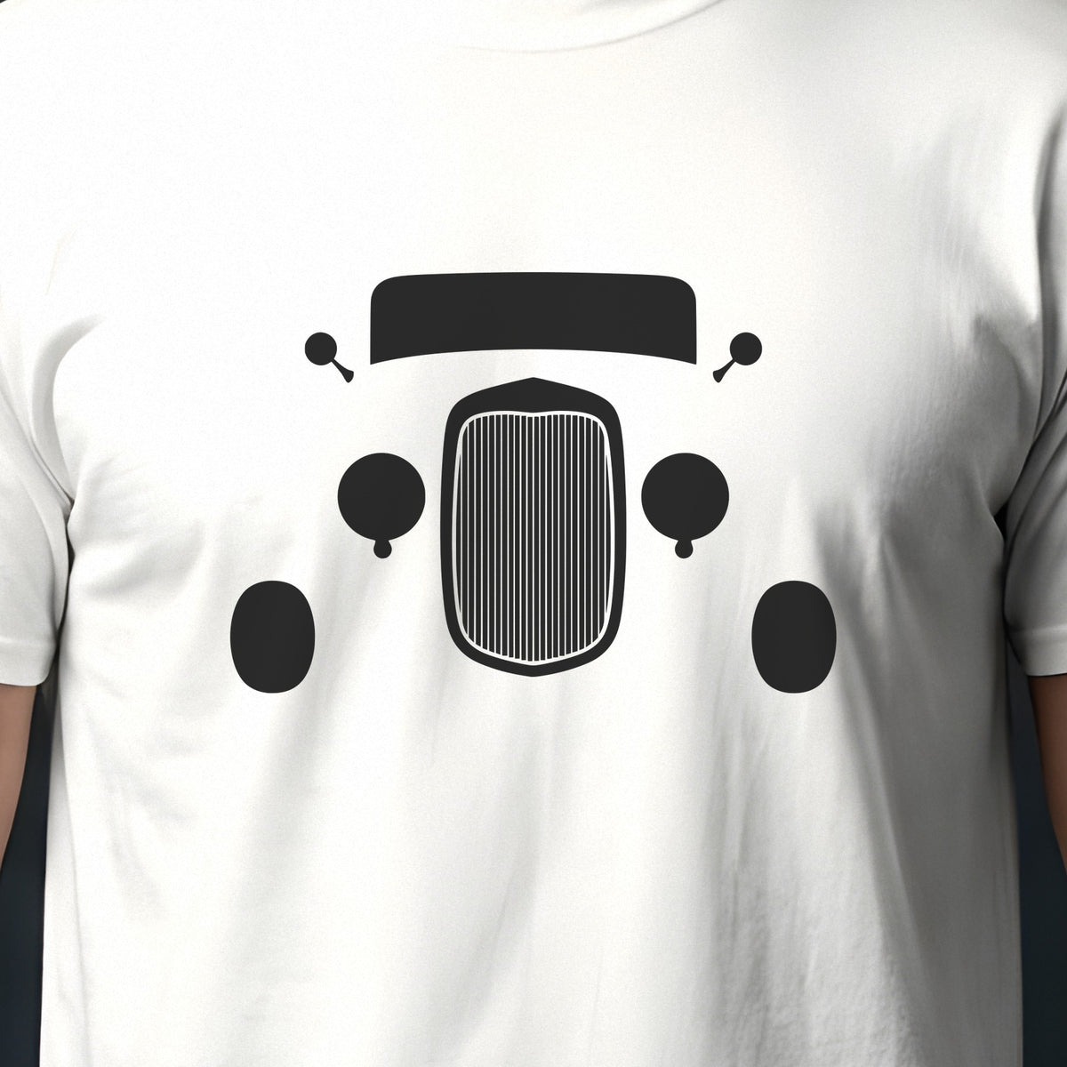 Ford Deuce Coupe 1932 front view silhouette print close-up