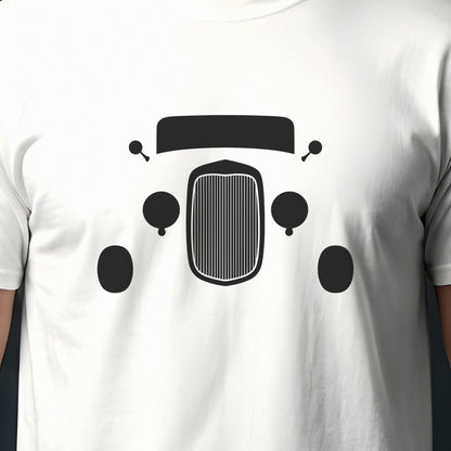 Ford Deuce Coupe 1932 front view silhouette print close-up
