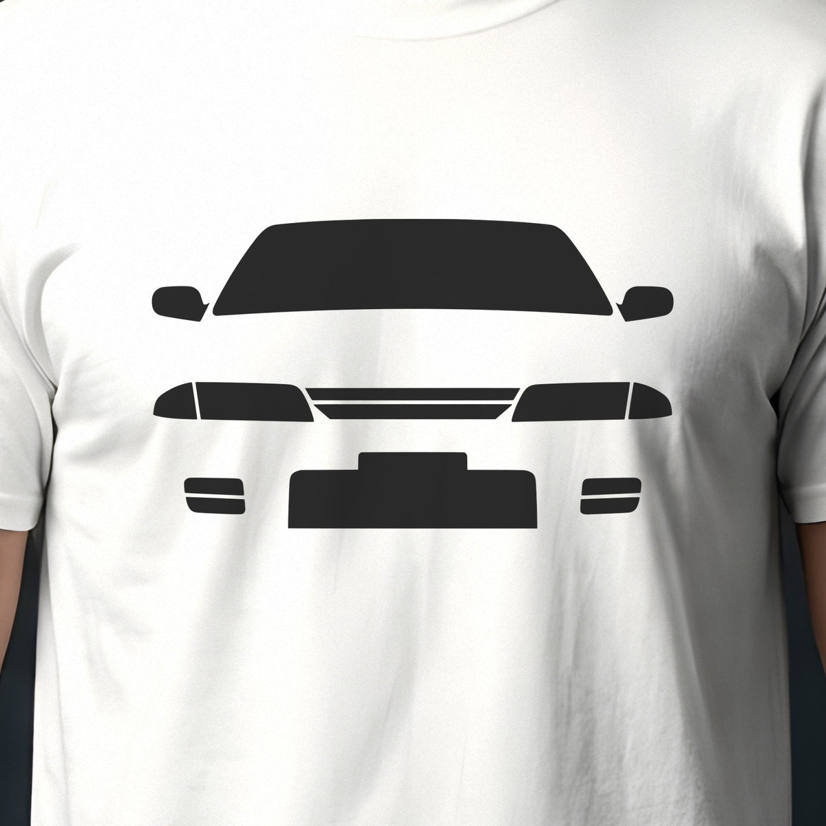 Nissan Skyline GT-R R32 1989-1994 front view silhouette print close-up