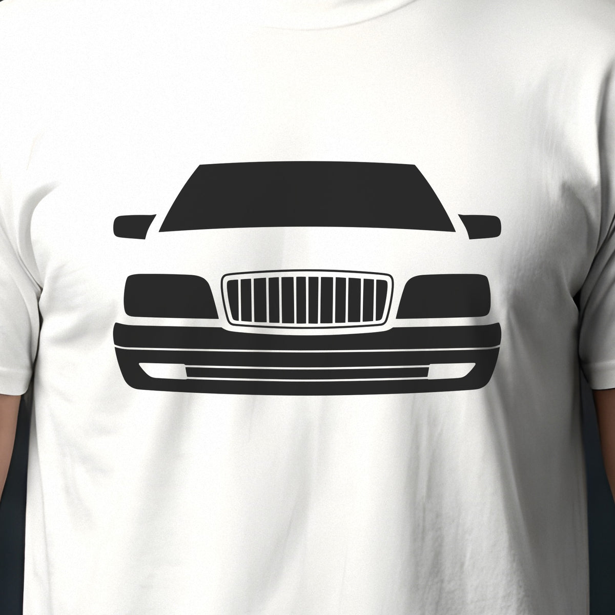 Mercedes-Benz S-Class W140 1992-1998 front view silhouette print close-up