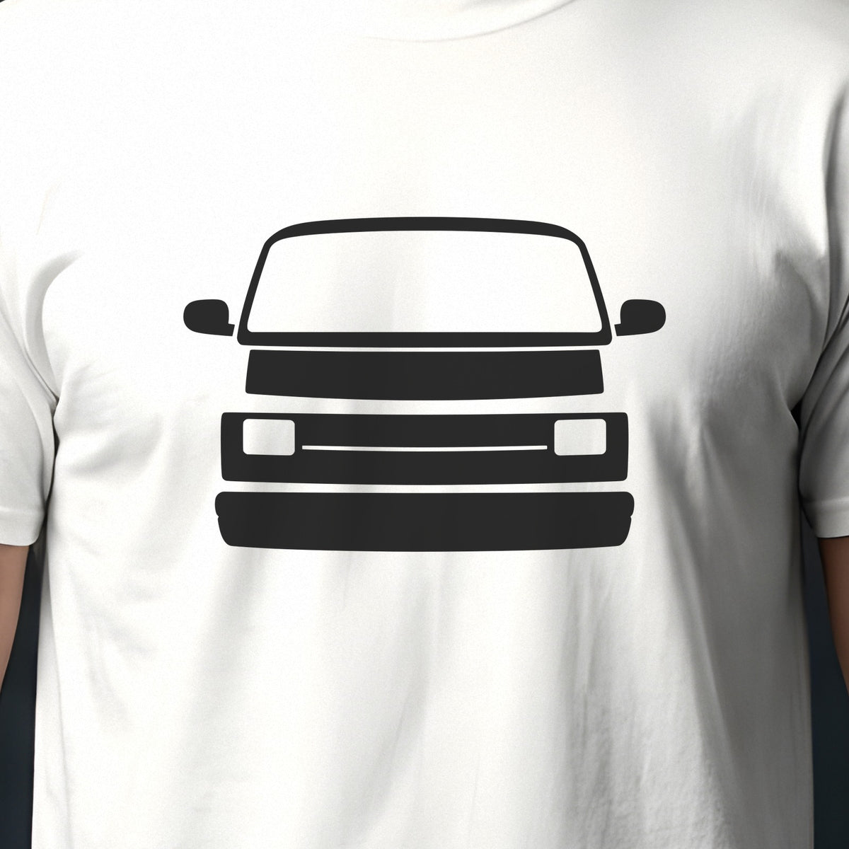 Dodge Ram Van 1971-2003 front view silhouette print close-up
