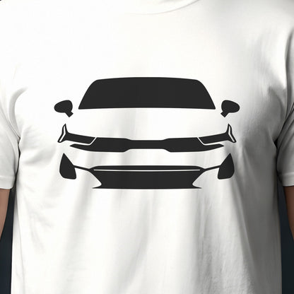 Kia K5 2021-2026 front view silhouette print close-up