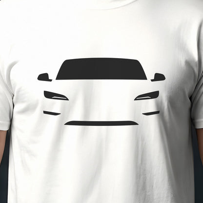 Tesla Model 3 2024-2026 front view silhouette print close-up