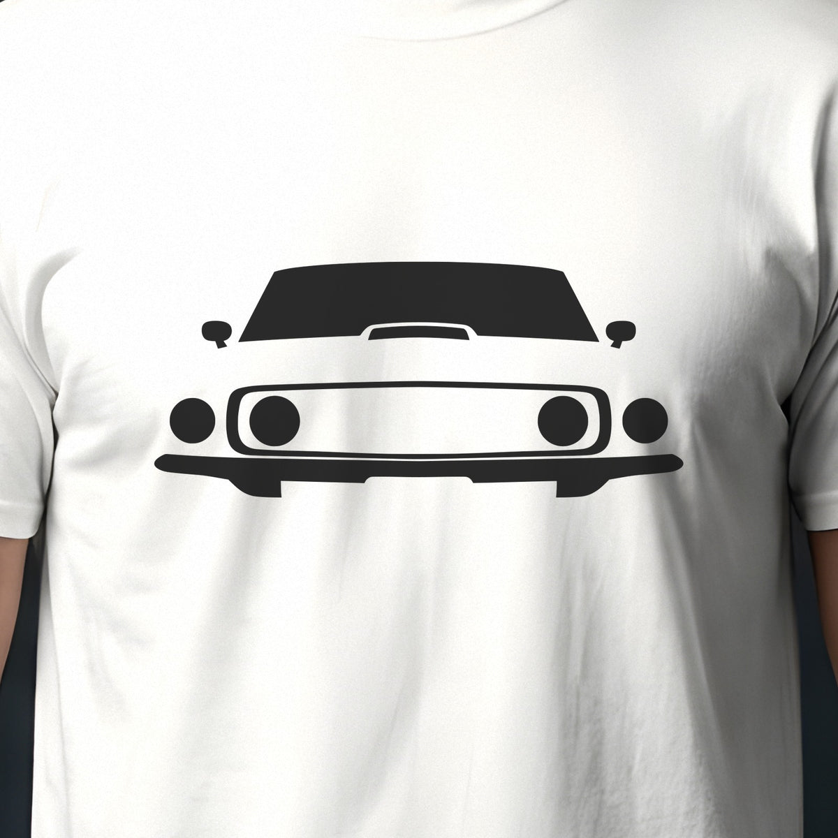 Ford Mustang 1969-1970 front view silhouette print close-up