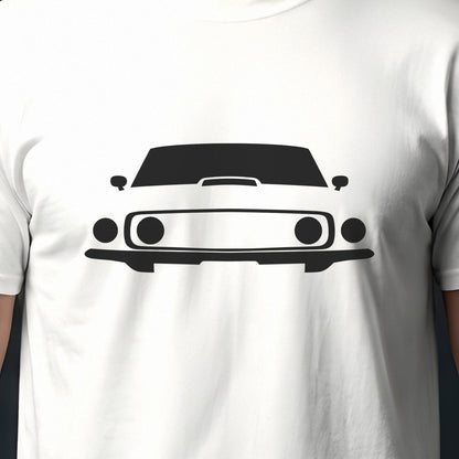 Ford Mustang 1969-1970 front view silhouette print close-up