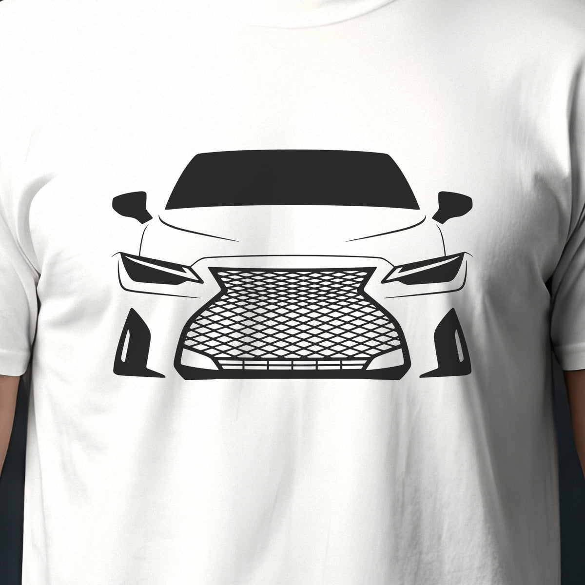 Lexus IS 350 2021-2026 front view silhouette print close-up