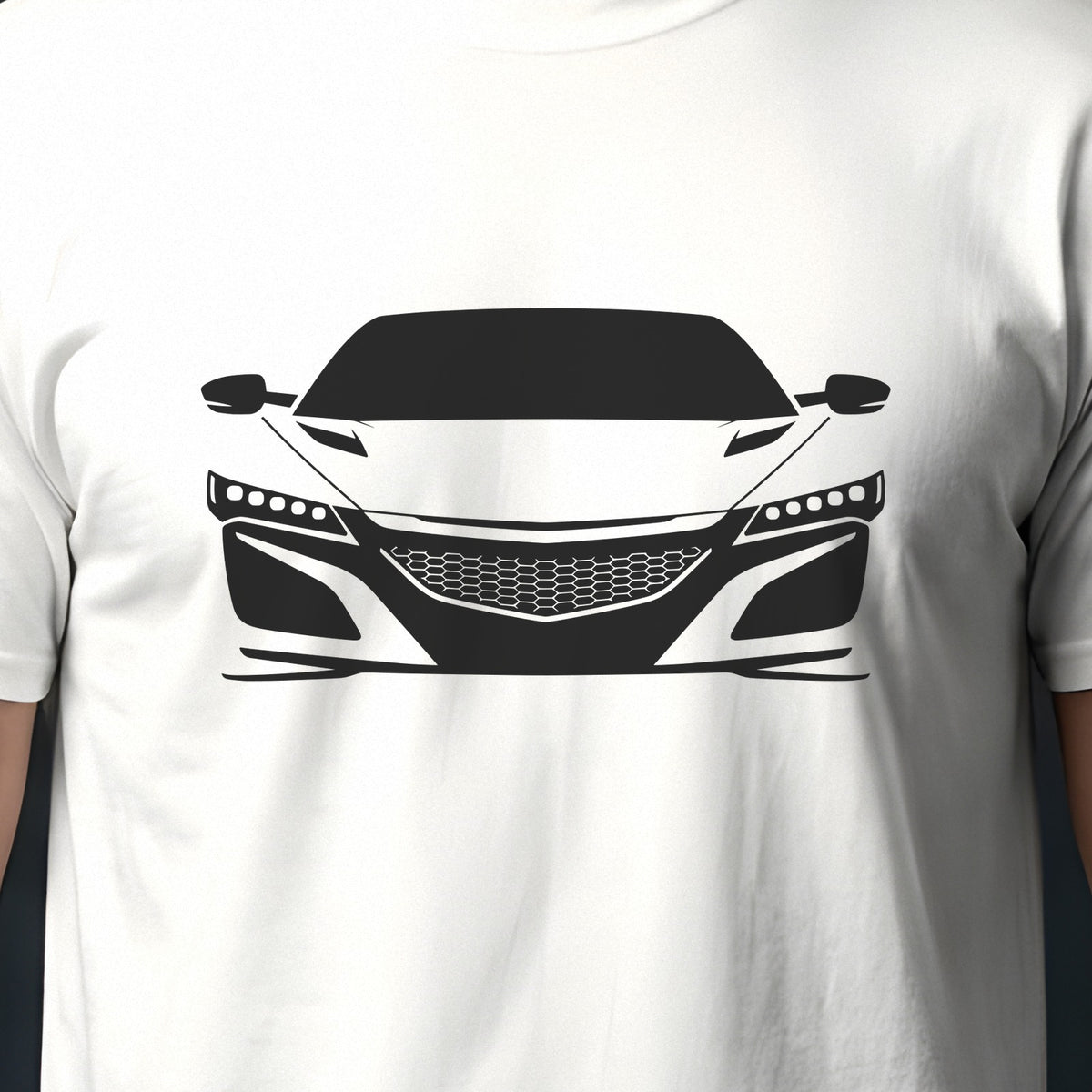 Honda NSX 2017-2022 front view silhouette print close-up