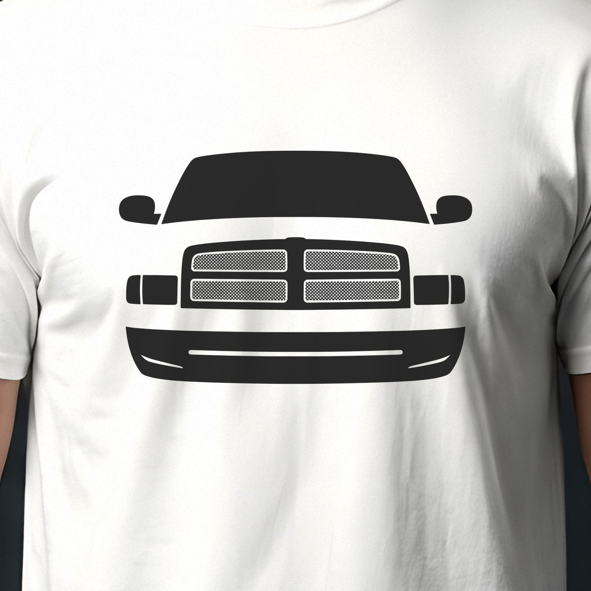 Ram 1500 1994-2001 front view silhouette print close-up