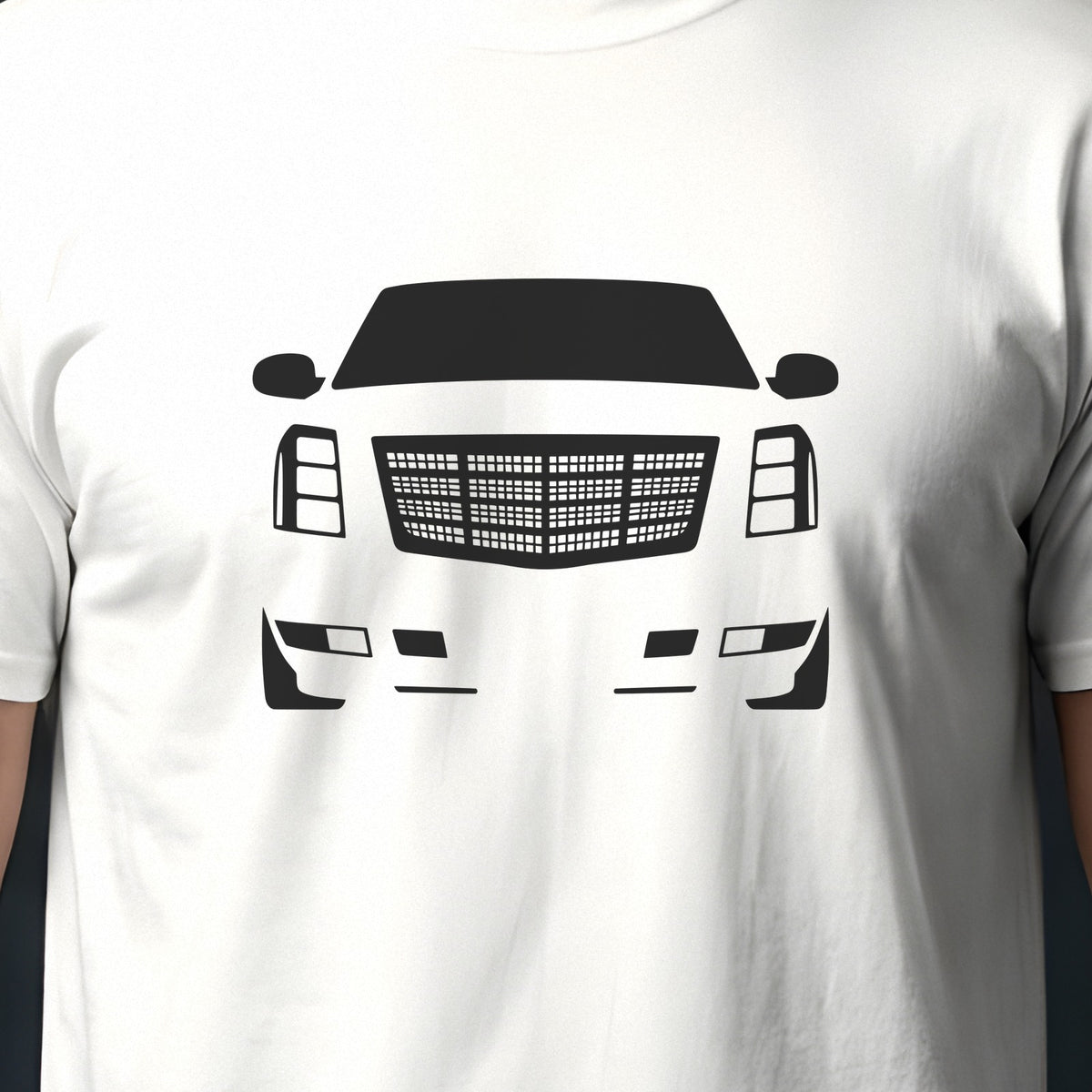Cadillac Escalade 2007-2014 front view silhouette print close-up