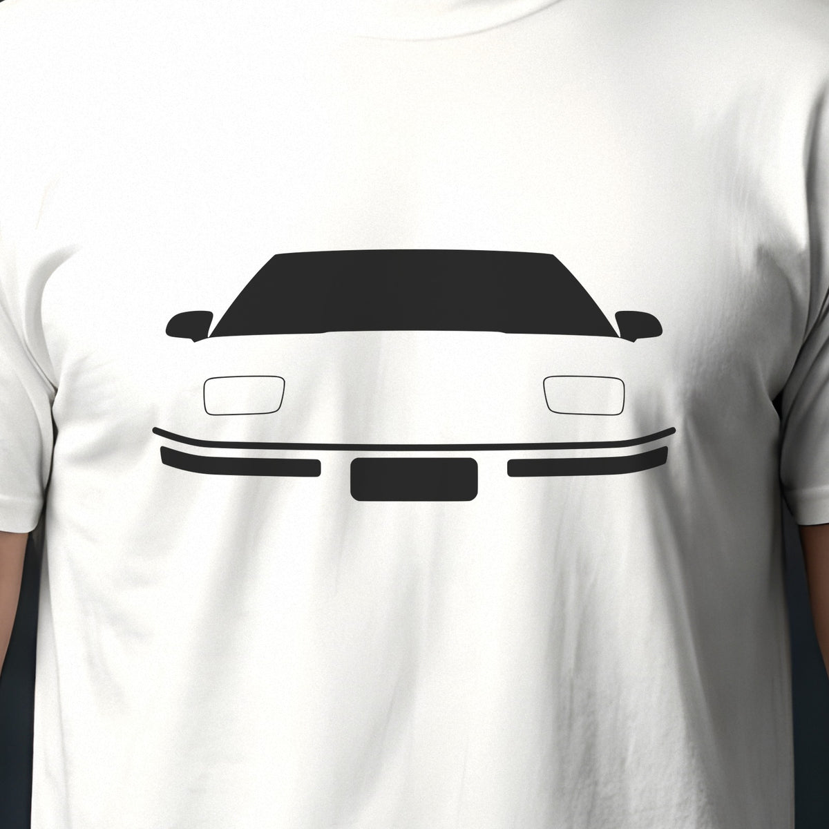 Chevrolet Corvette 1984-1996 front view silhouette print close-up