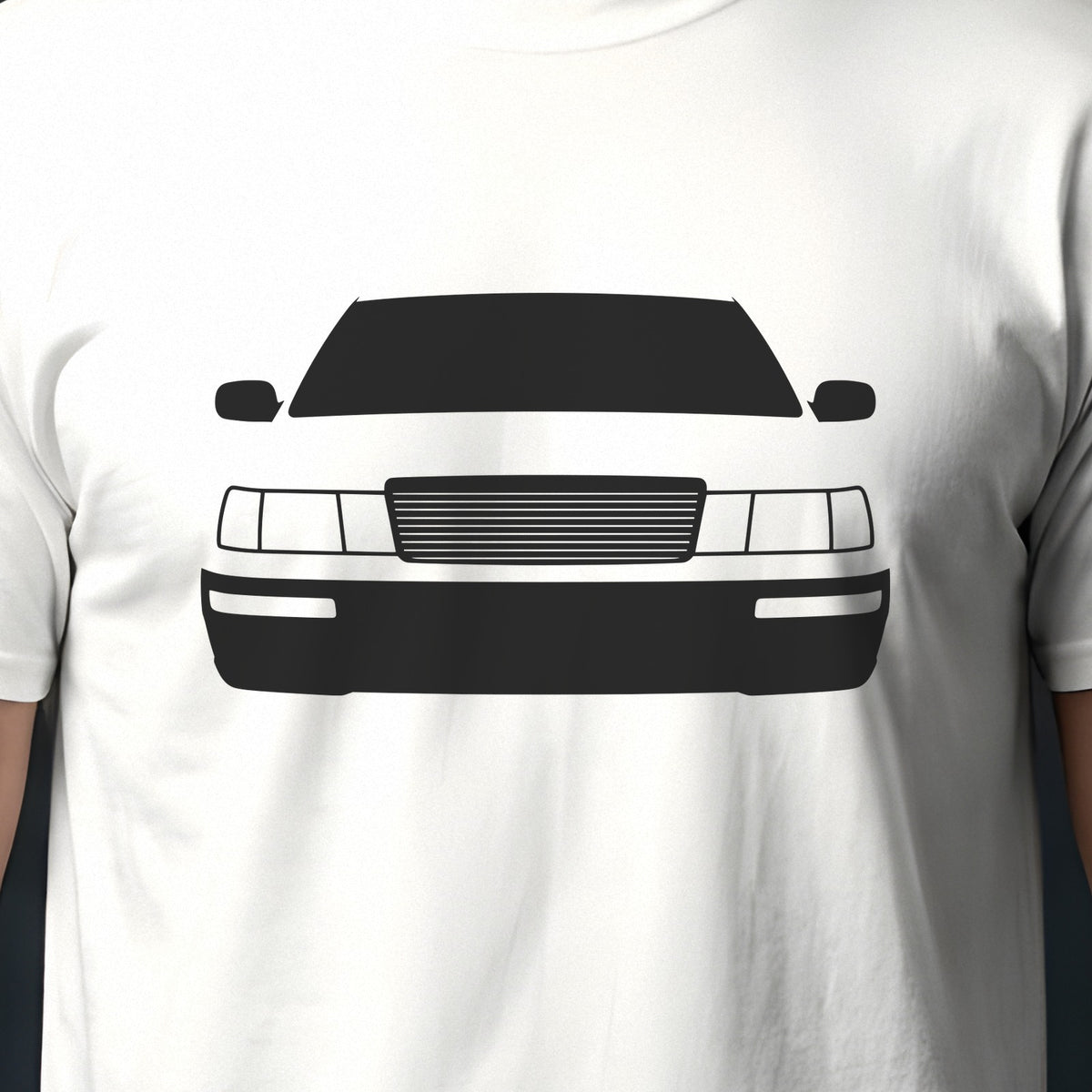 Lexus LS 400 1990-1994 front view silhouette print close-up