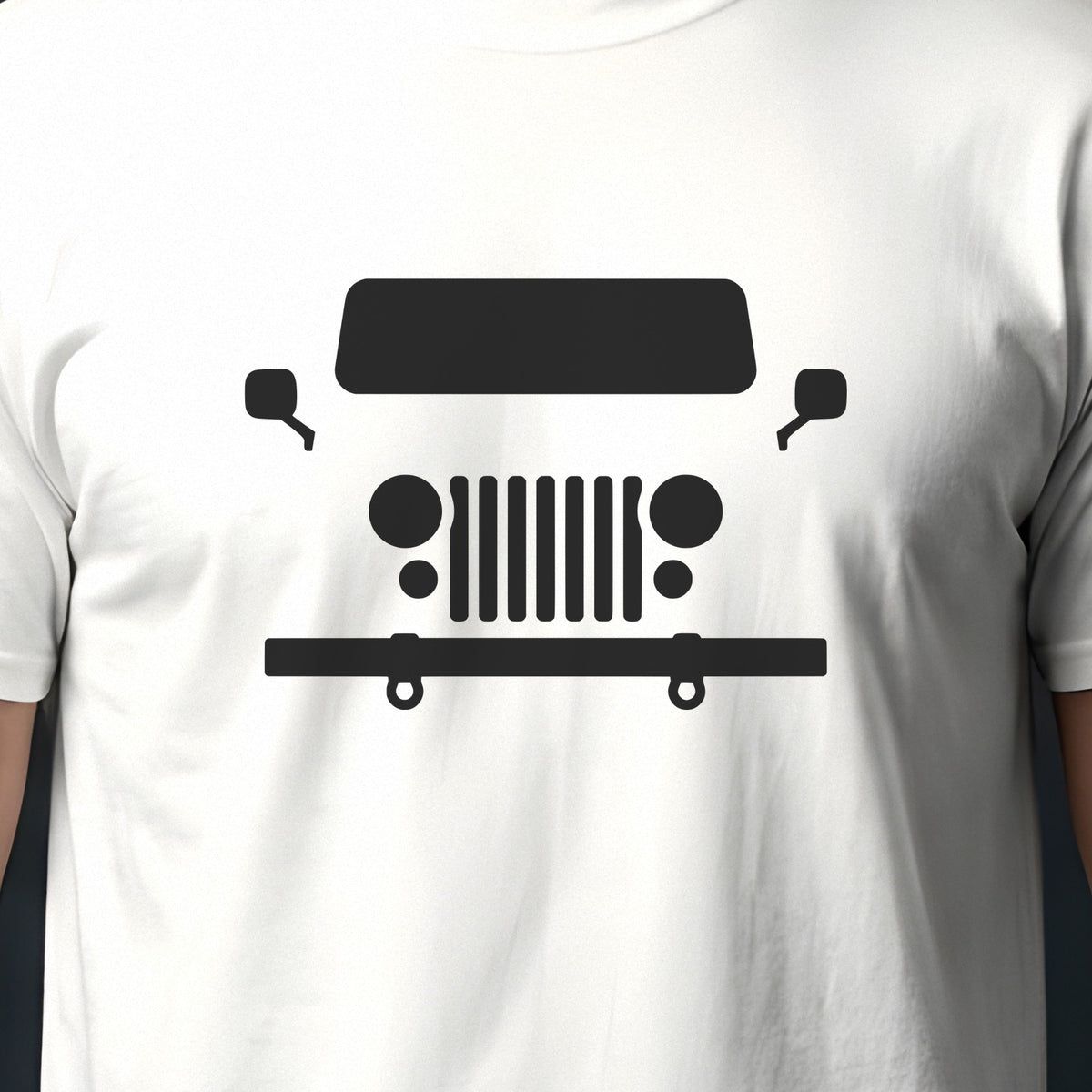 Jeep CJ-7 1976-1986 front view silhouette print close-up
