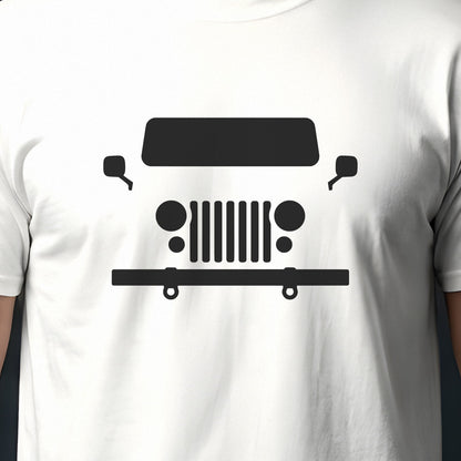 Jeep CJ-7 1976-1986 front view silhouette print close-up