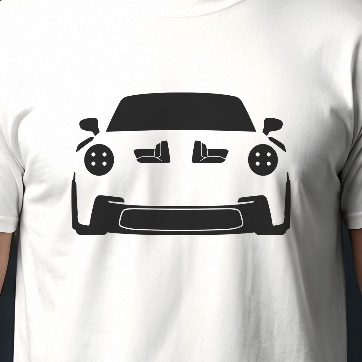 Porsche 911 GT3 RS 2023-2026 front view silhouette print close-up