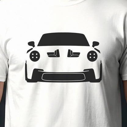 Porsche 911 GT3 RS 2023-2026 front view silhouette print close-up