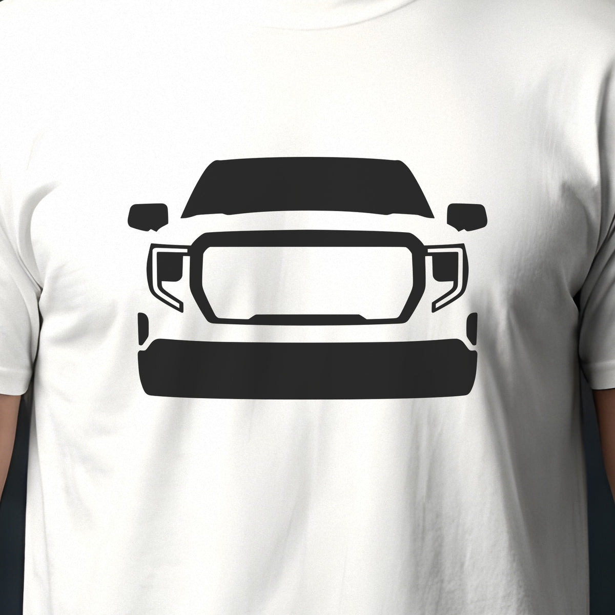 GMC Sierra Denali 2022-2026 front view silhouette print close-up