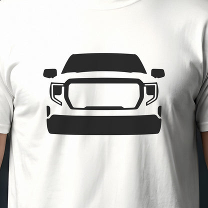GMC Sierra Denali 2022-2026 front view silhouette print close-up