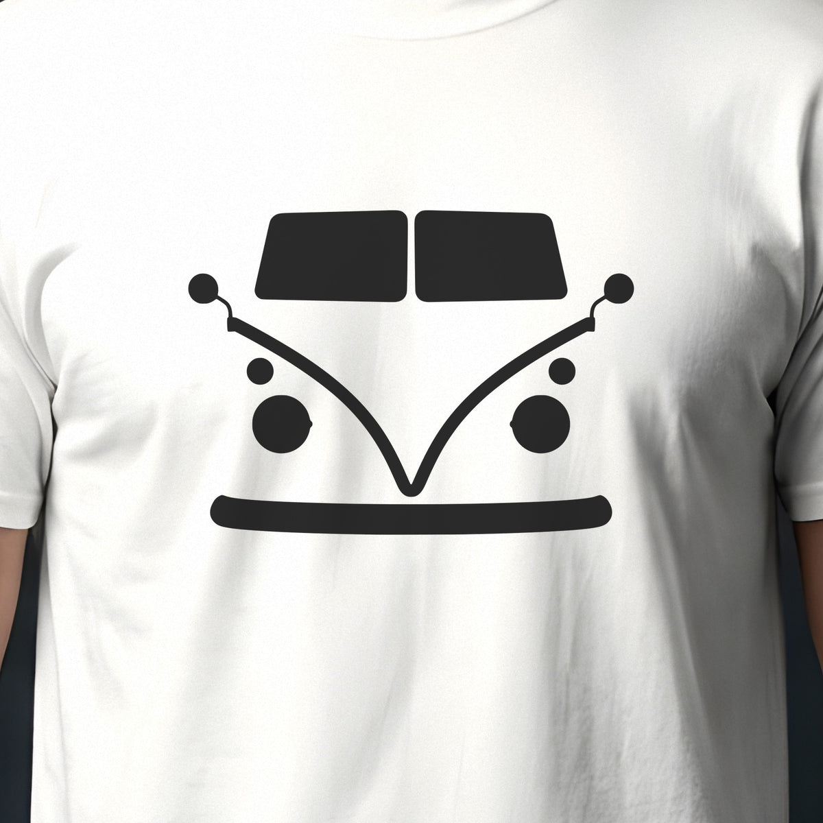 Volkswagen Bus Type 2 1950-1967 front view silhouette print close-up