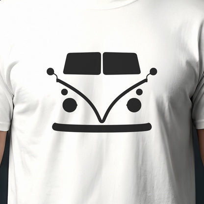 Volkswagen Bus Type 2 1950-1967 front view silhouette print close-up