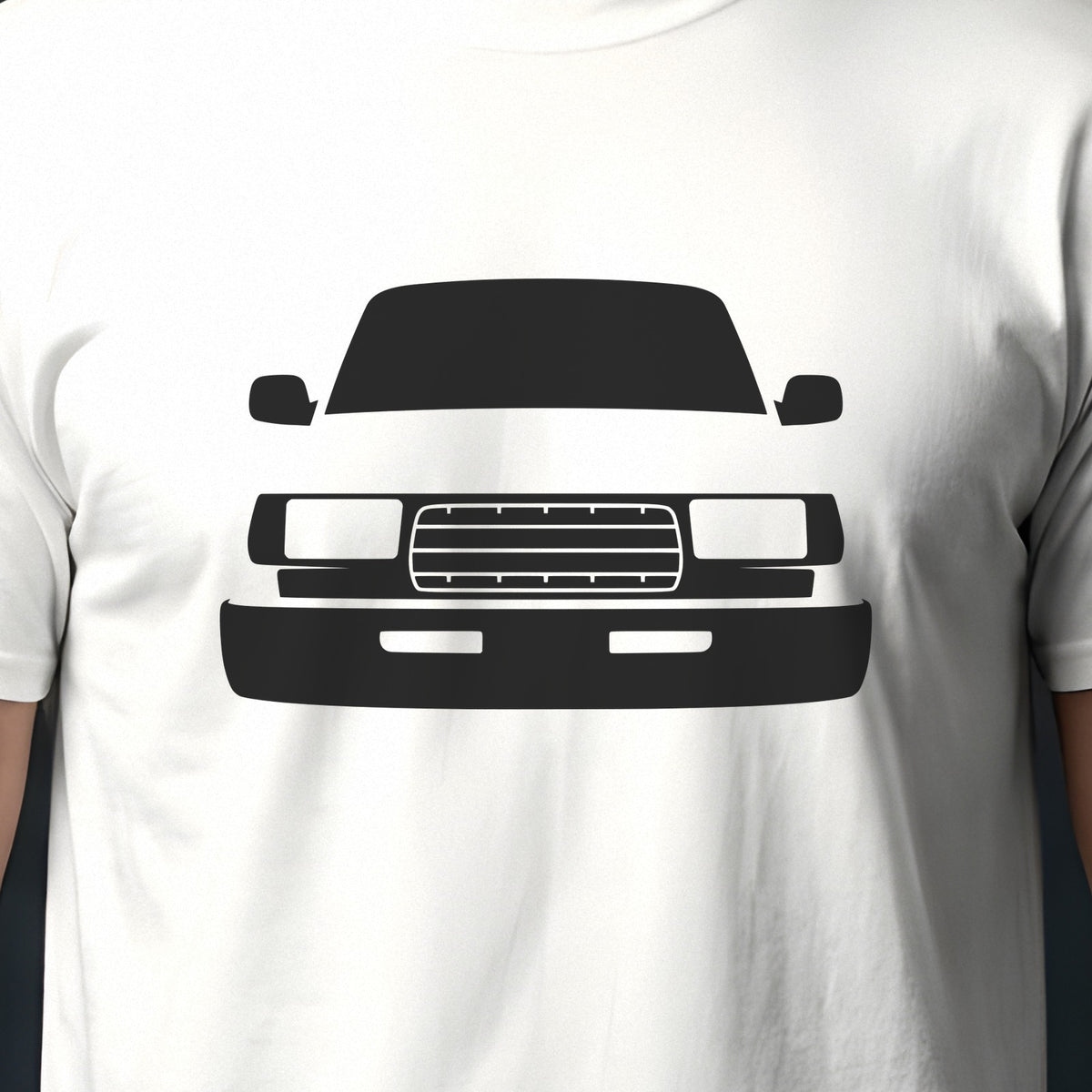 Toyota Land Cruiser 1991-1997 front view silhouette print close-up