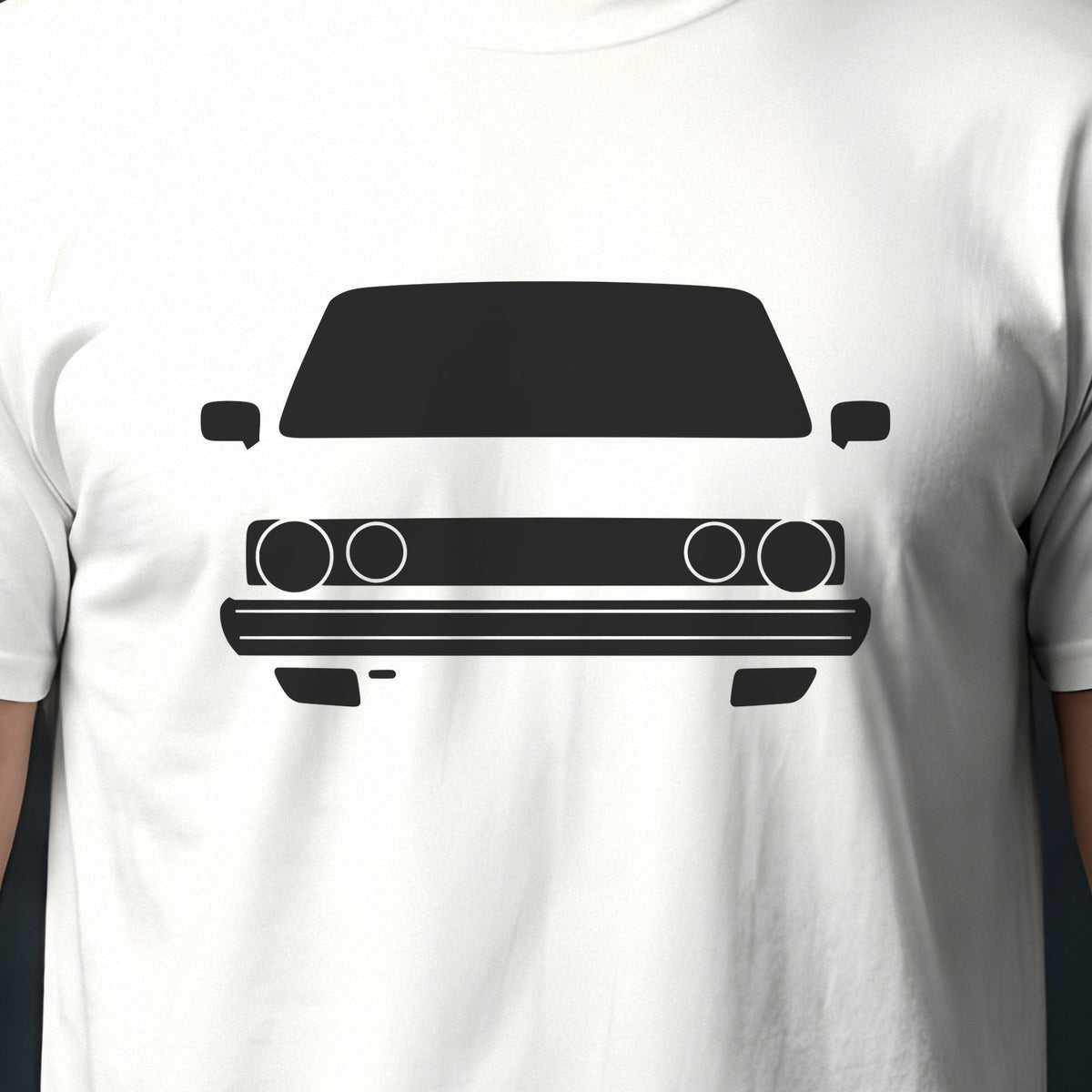 Volkswagen Golf GTI Mk1 1983-1984 front view silhouette print close-up