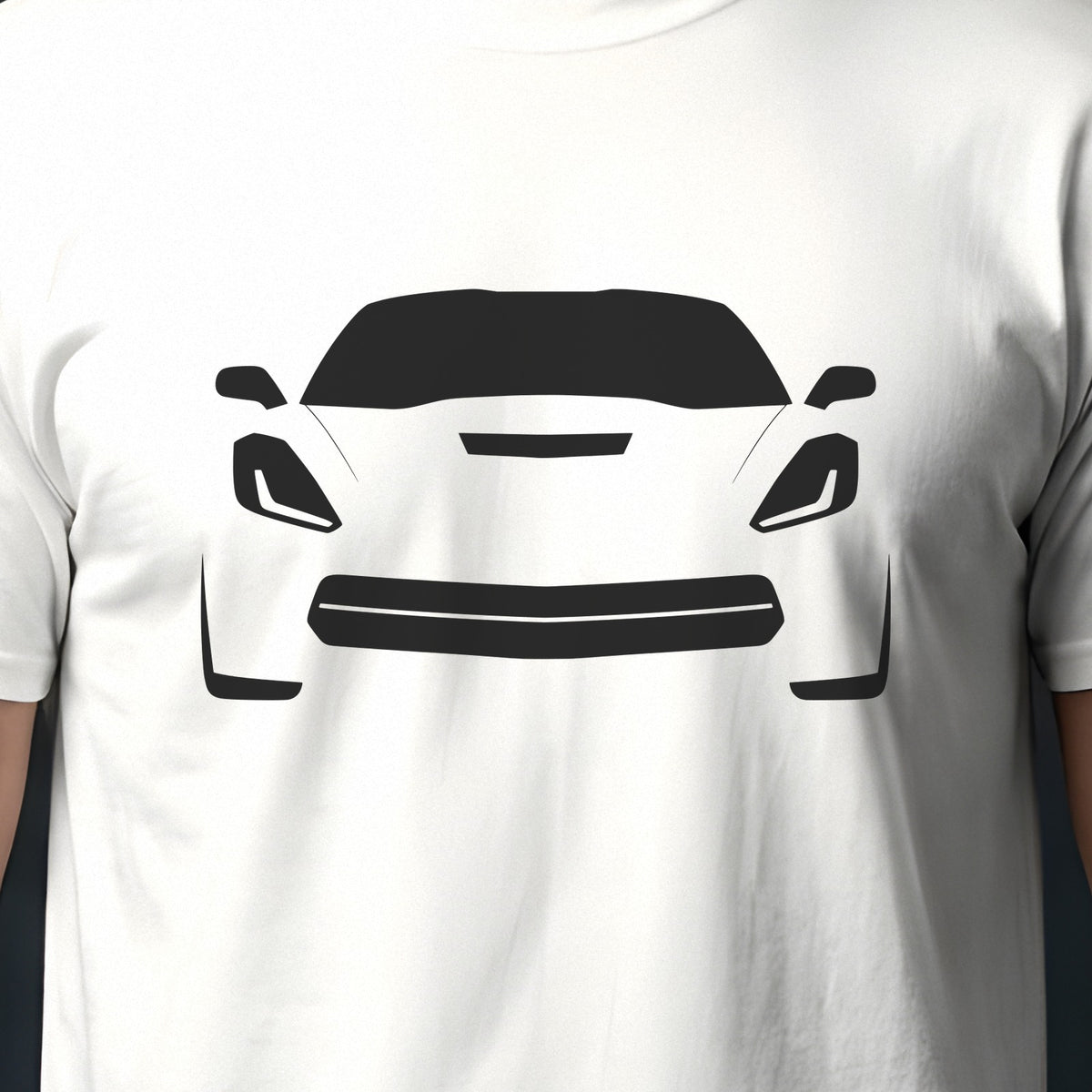 Chevrolet Corvette 2014-2019 front view silhouette print close-up