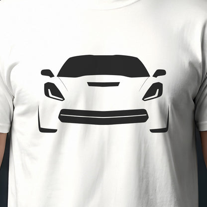Chevrolet Corvette 2014-2019 front view silhouette print close-up