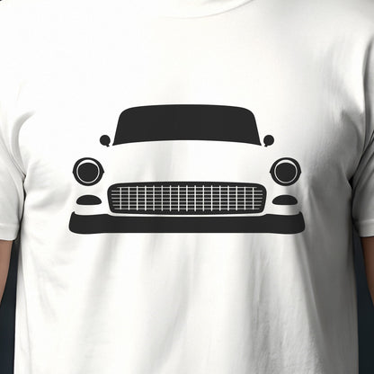 Chevrolet Bel Air 1955 front view silhouette print close-up