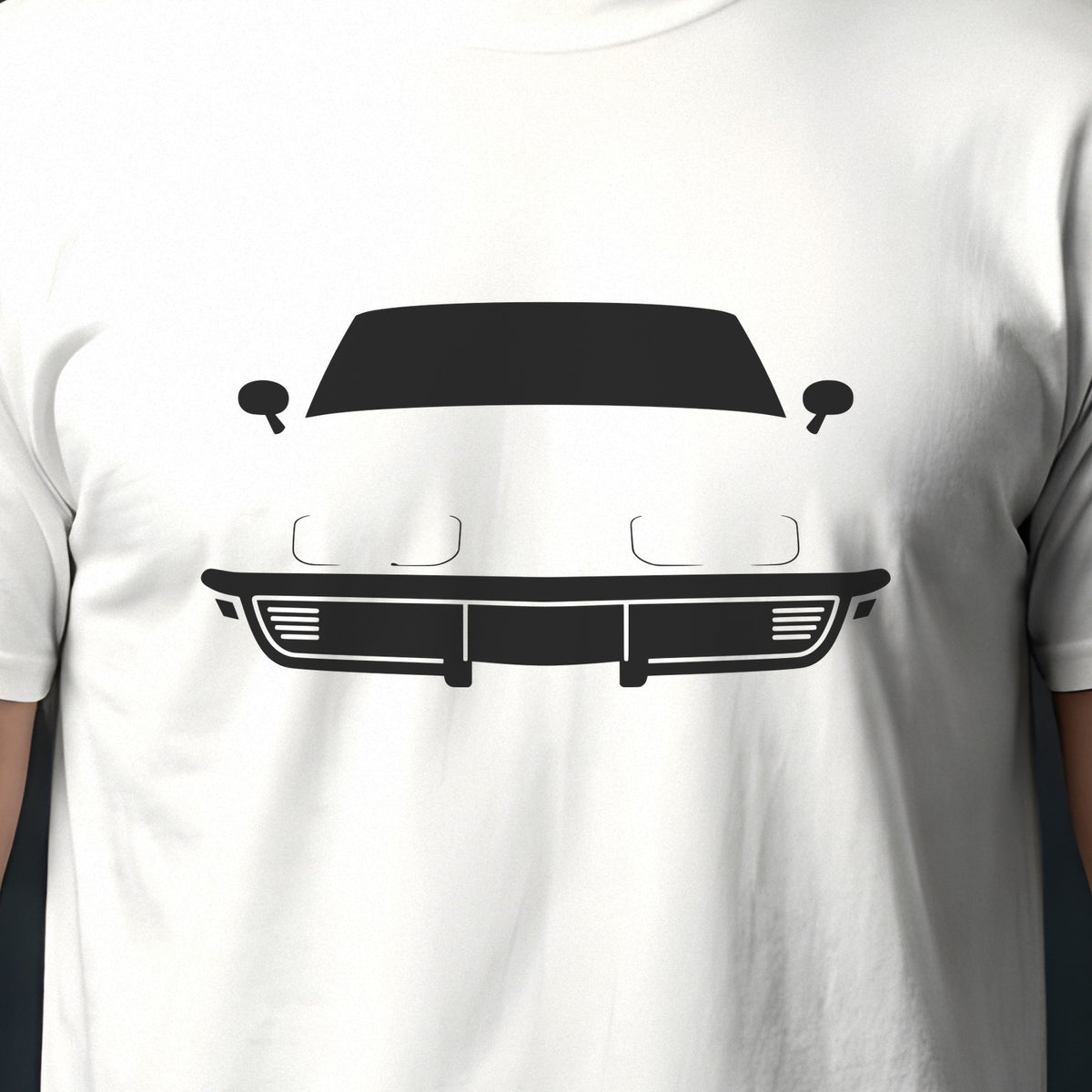 Chevrolet Corvette 1968-1982 front view silhouette print close-up