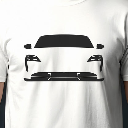 Porsche Taycan 2020-2026 front view silhouette print close-up