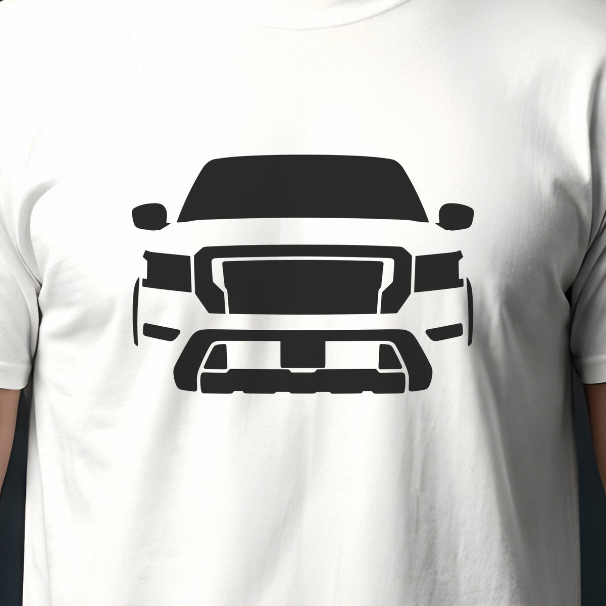 Nissan Frontier 2022-2026 front view silhouette print close-up