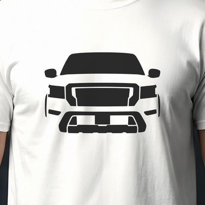 Nissan Frontier 2022-2026 front view silhouette print close-up