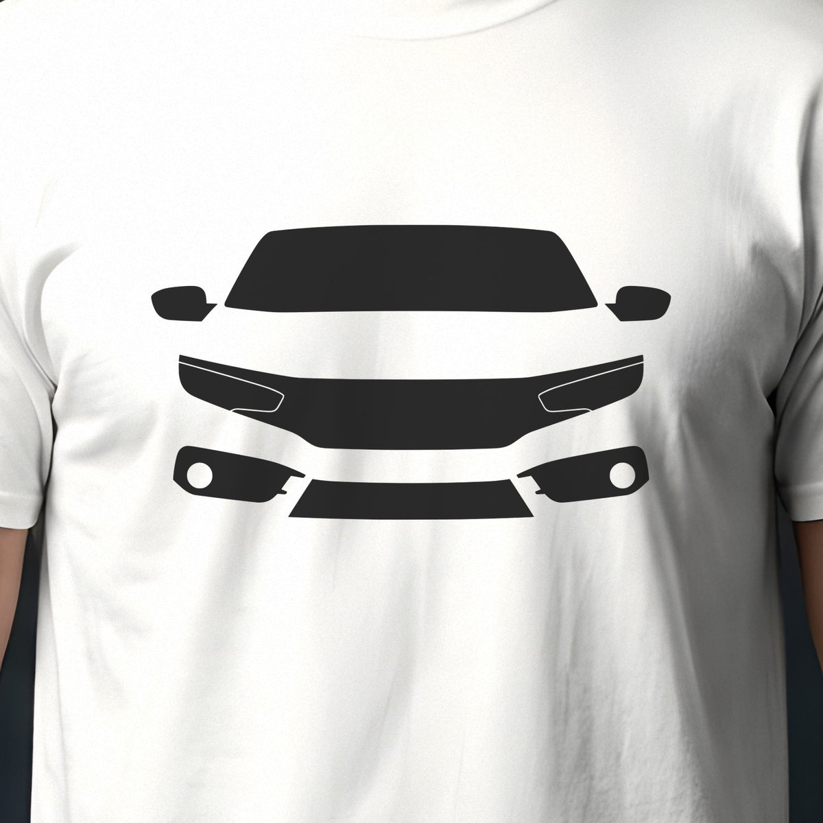 Honda Civic 2016-2021 front view silhouette print close-up