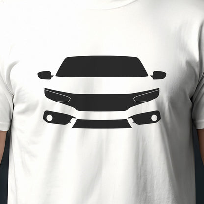 Honda Civic 2016-2021 front view silhouette print close-up