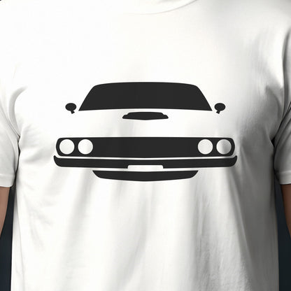 Plymouth Barracuda 1970-1974 front view silhouette print close-up