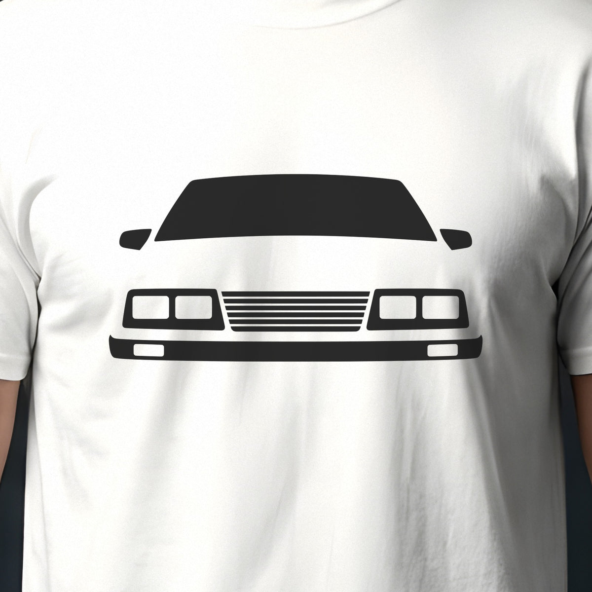 Ford Mustang 1979-1986 front view silhouette print close-up