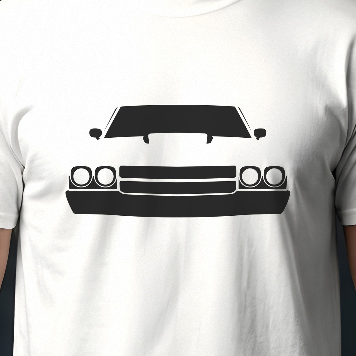 Chevrolet Chevelle SS 1970-1972 front view silhouette print close-up