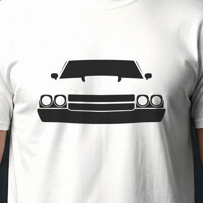 Chevrolet Chevelle SS 1970-1972 front view silhouette print close-up
