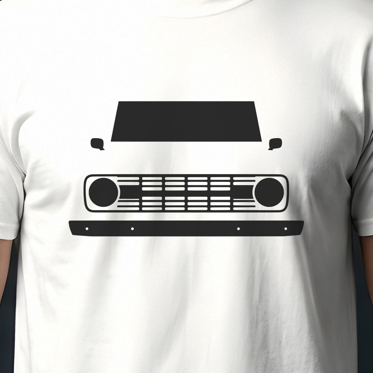 Ford Bronco 1966-1977 front view silhouette print close-up