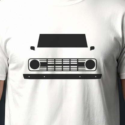 Ford Bronco 1966-1977 front view silhouette print close-up