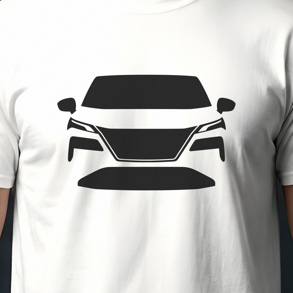 Nissan Rogue 2021-2026 front view silhouette print close-up