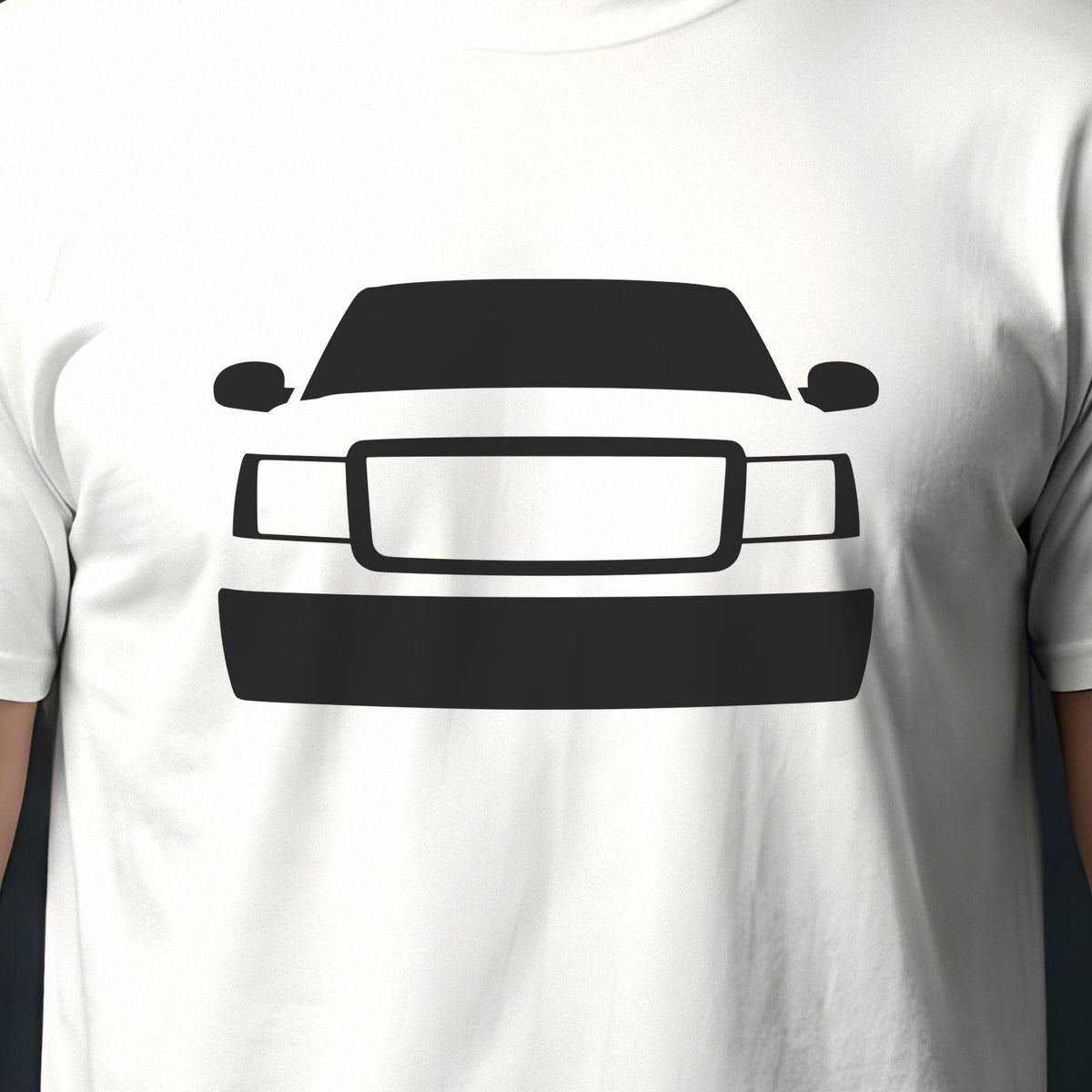 GMC Sierra 2007-2013 front view silhouette print close-up