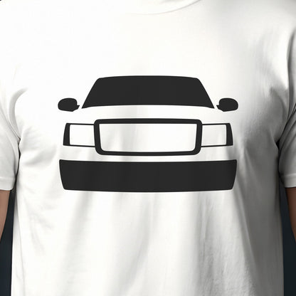 GMC Sierra 2007-2013 front view silhouette print close-up